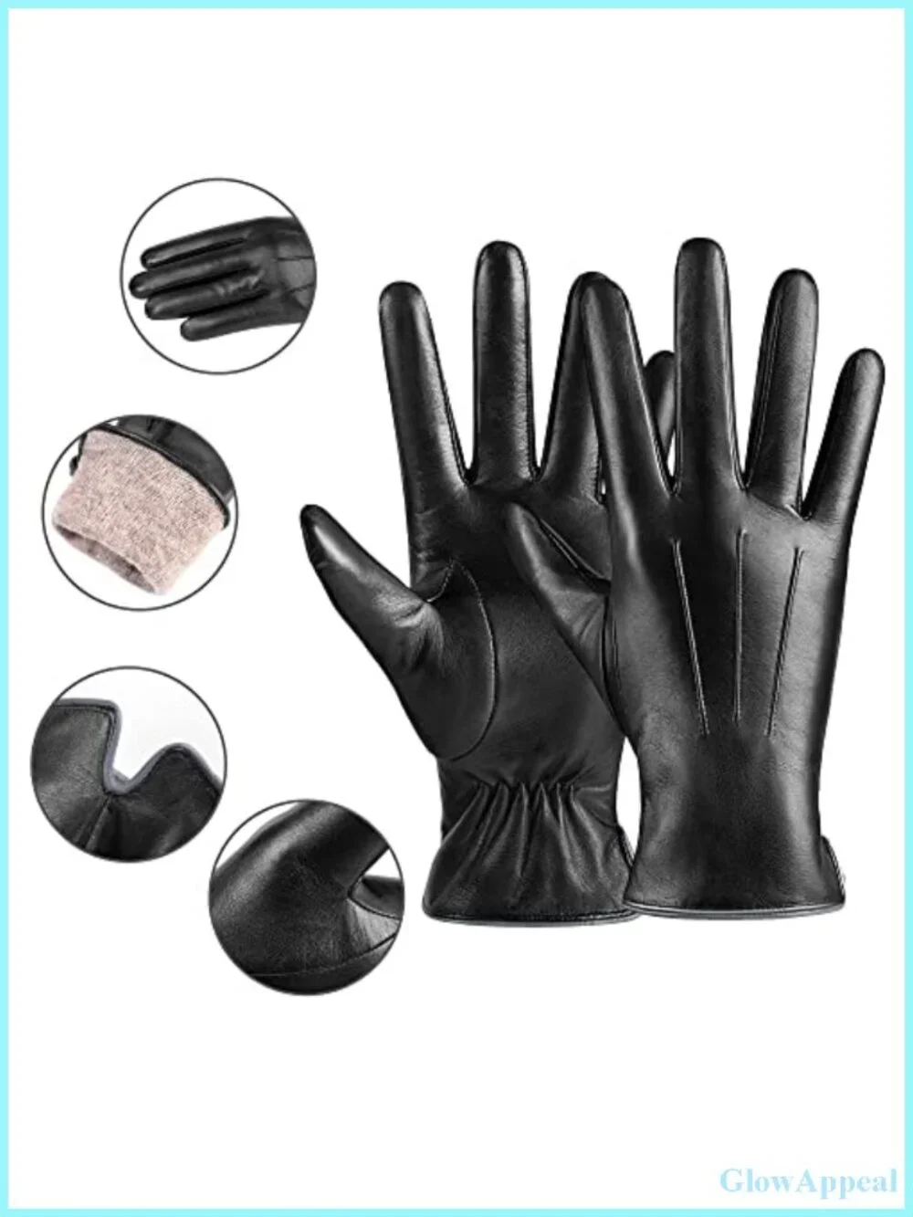 Women's Winter Leather Gloves Touchscreen Sheepskin Warm Wool Lined